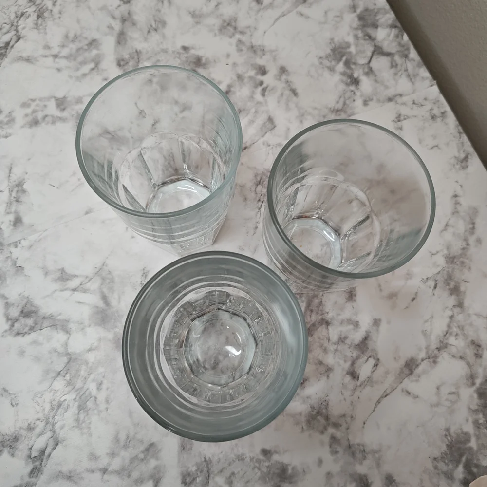 Clear Glass Large Tumbler Set Of 3